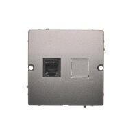 Telefonní zásuvka RJ12 jednonásobná, Inox KONTAKT SIMON BMT1.02/21