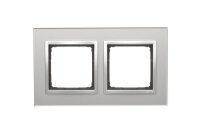 Rámeček 2 -násobný Simon 54 Nature, IP20/IP44, skleněný stříbrná mlha DRN2/71
