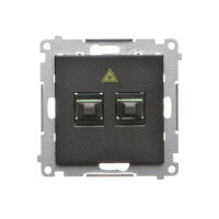 Zásuvka optická 2 násobná SC/APC (přístroj s krytem) černá matná   TGS2.01/149