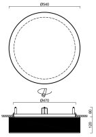 Polovestavné svítidlo ERIS CV4 54W IP44 4K NZ3h SKLO OPAL černá OSMONT ERI67999