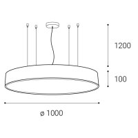 Svítidlo MONO 100 P-Z, W DIM TRIAC 153W 2CC3000K/4000K závěsné bílé