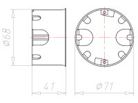 Krabice pro tenké bednění bezhalogen hl. 41mm, do dutých stěn KAISER 9068-74