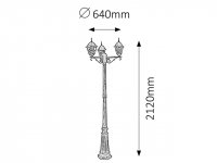 Monaco E27 3x 60W IP43 antická zlatá RABALUX 8186
