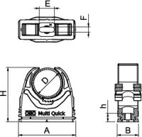 OBO M-Quick 18-22LGR Příchytka Multi-Quick 18,5-22,5mm světle šedá Polyamid PA