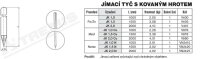 Jímací tyč s kovaným hrotem JK 1,0 N (nerez) délka 1,0m Tremis VN2415