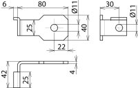 Připojovací třmen IF 1 úhlový Průměr otvoru d1 11 mm DEHN 923311