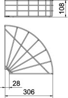 OBO GRB 90 130 FT Oblouk mřížových žlabů 90°, 105x300, Ocel, žárově zinkováno