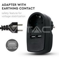 European Type Plug Adapter With Earthing