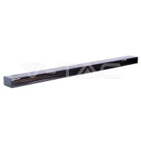Recessed Aluminium Track Rail Black 1M