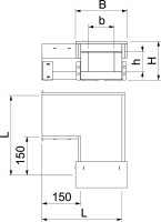 OBO PLCS B060810 Oblouk 90° pro PYROLINE Con 100x80 šedá