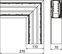 OBO BRA FWF70110 EL Plochý roh SIGNA STYLE klesající 70x110 Hliník Alu eloxováno