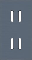 2násobný čelní panel, svislý, NIKO Rocker alu BLUE GREY BRUSHED 226-56852