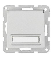Zásuvka SCHUKO s klapkou a popisový polem, stříbrná SCHRACK EV121320--