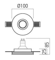 XGESS MINI TRIM. REC. RND. SPOT GU10/PAR