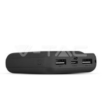 10000 mAh Power Bank Black, VT-3504 V-TAC SKU8850