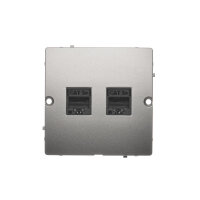 Dvojnásobná počítačová zásuvka RJ45 kat. 5e, Satén KONTAKT SIMON BMF52.02/29