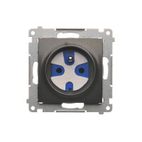 Zásuvka jednonásobná DATA, s uzemněním s klíčem, 16A, 250V, antracit mat