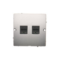 Dvojnásobná počítačová zásuvka RJ45 kat. 5e, stříbrná matná metalizované