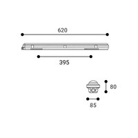Stropní svítidlo DUSTER III 60 DALI/PUSH 20W 3000K/3500K/4000K UGR šedá 1222451D