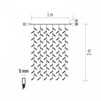 Spojovací Klasik LED vánoční řetěz - záclona,1x2m,studená bílá