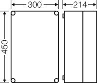 Mi-prázdná skříň, vestavný rozměr 275x425x191mm, průhledné víko HENSEL MI 0310