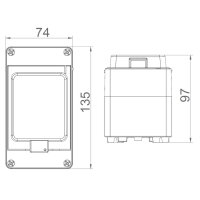 Kryt FlatBOX 5903 IP65 3mod. na omítku průhl. dveře 135x74x97mm FAMATEL 5903
