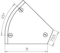 OBO DFB 45 300 DD Víko oblouku 45° s ot. záp pro RB 45 300 B300mm Ocel pás.zink