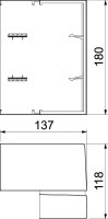 Vnější roh OBO BRK AE70170 cws SIGNA BASE nastavitelný 118x137x180 krémová bílá