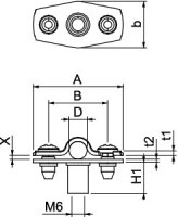 OBO ASG 732 7 A4 Distanční příchytka s připojovacím závitem M6 6-7mm Nerez