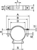 OBO ASL 733 53 A4 Distanční příchytka s připojovacím závitem M6 44-53mm Nerez