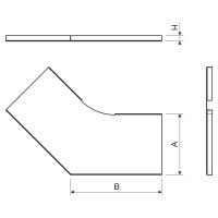 Víko oblouku 45° pro žlaby 125 lakované obvodově (Mars) KOPOS NVO 45X125_EO