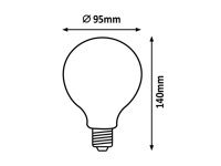 Světelný zdroj Filament LED E27G95 8W 1055lm 2700K Milky RABALUX 1381