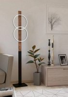 Stojací svítidlo BOYAL LED černá/dřevo 2X12W EGLO 900892