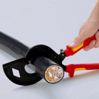 KNIPEX 9536320 ráčnové nůžky na AL a CU kabely d60mm/600mm2 izolované do 1kV