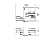 h-rozdělovač 2pól. Kód. B šedá WAGO 770-1608