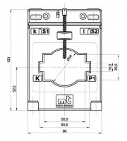 Měřící trafo 2235 CLB 6.91 1500/5A 10VA 0,5 FS10 100% násuvné, 60x10, 50x30, d44