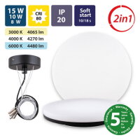 LED závěsné svítidlo Casablanca 36 36W 3CCT (3/4/6K) s přepínáním výkonu černá
