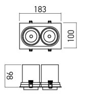 XSLIDE REC. FITTING 2x12W 220-240V AC 40