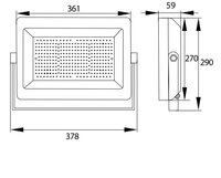 Reflektor LOFOT LED SMD 150W 4000K 12000lm IP65 černá BEMKO