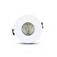 GU10 Fitting White+Chrome Round, VT-873 V-TAC SKU3160
