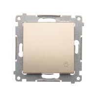 Ovladač zapínací SVĚTLO, řazení 1/0, 16AX, 250V~, zlatá matná, metalizované