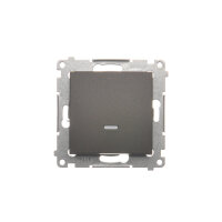 Přepínač křížový, s orientačním LED, řazení 7So, 10AX, 250V, hnědá matná