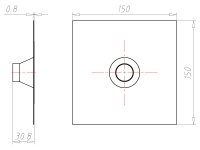Těsnící manžeta ALU-Butyl 150x150x30mm pro vedení d25-32mm KAISER 9079-49