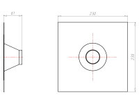 Těsnící manžeta Vlies-Butyl 230x230x50mm pro vedení d50-75mm KAISER 9089-52