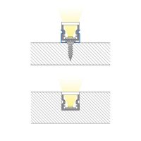 Přisazený PMMA vlhkotěsný profil PA, 12x12mm, mléčný difuz, 2m