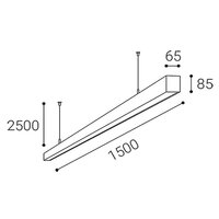 Závěsné svítidlo LED2 LINO II 150 P/N-Z, W TRIAC 49W 3000K/3500K/4000K UGR bílá