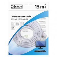 Anténní koaxiální kabel stíněný 15m - úhlová vidlice EMOS SD3115