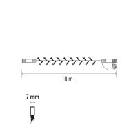 100LED CONN RUB 10M IP44  WW