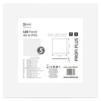 LED panel PIXXO 60x60, čtvercový vestavný bílý, 48W neutr.b., IP65 EMOS ZR1532