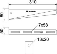 Nástěnný výložník OBO AW 30 31 FT B310mm Ocel žár.zinek